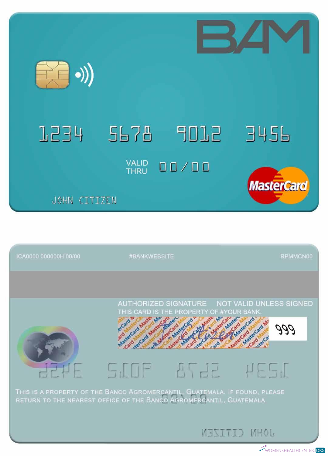 Download Guatemala Banco Agromercantil mastercard Photoshop template